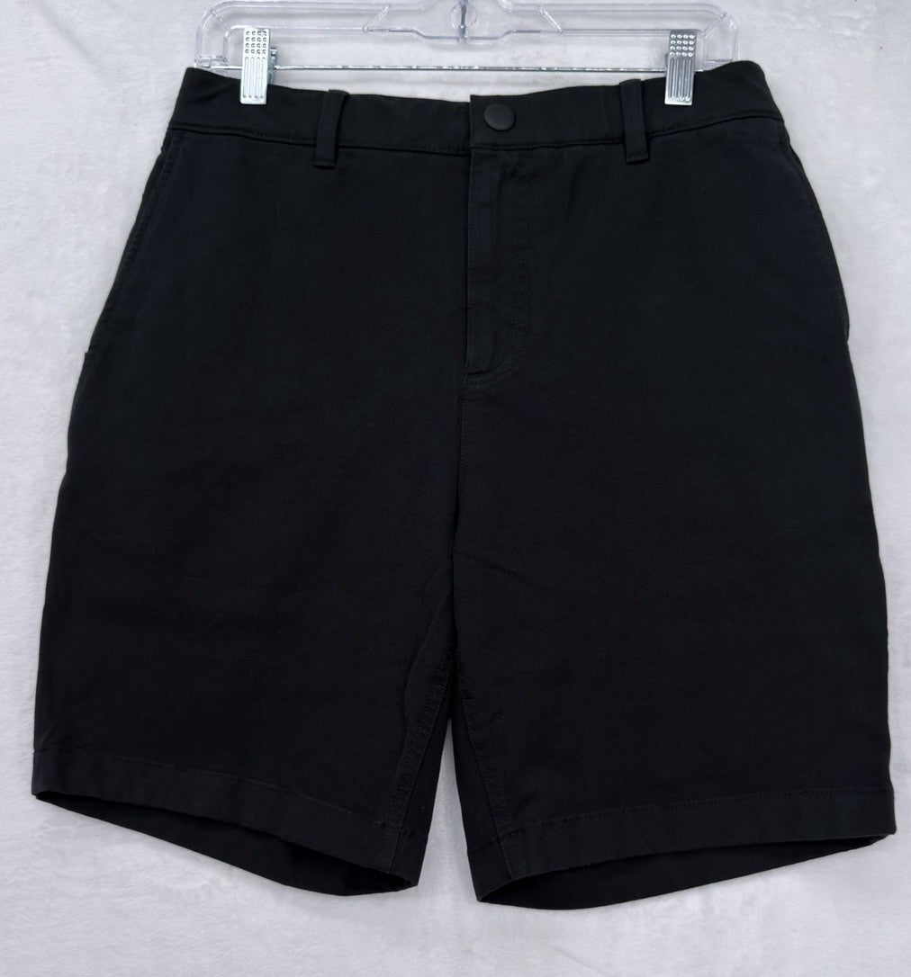 Mugsy Travelers Shorts Large Mens Black 8” Cotton Stretch Back Elastic