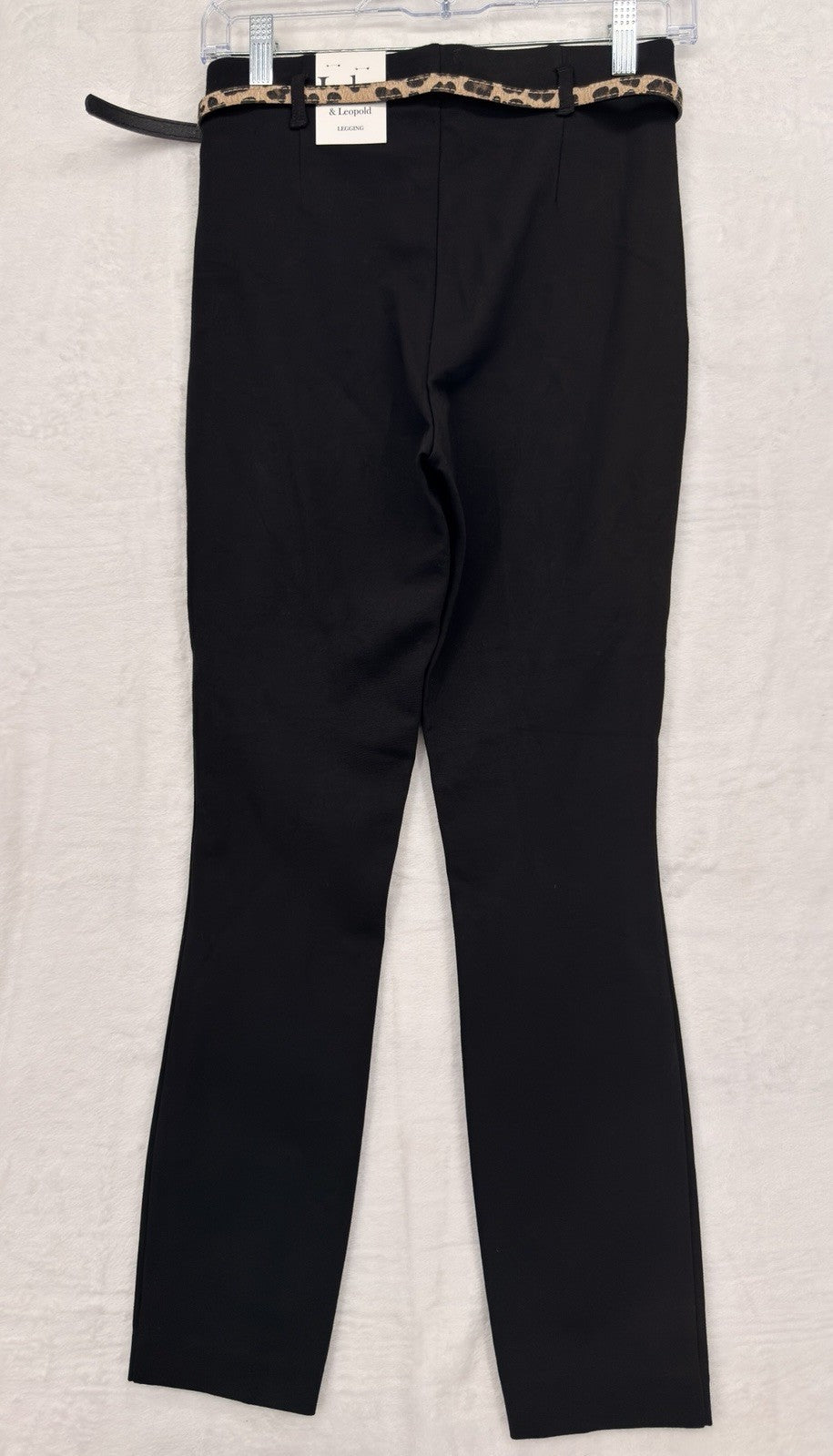 Jules And Leopold Pants XS Leggings Pull On Black Leopard Print Belt New NWT
