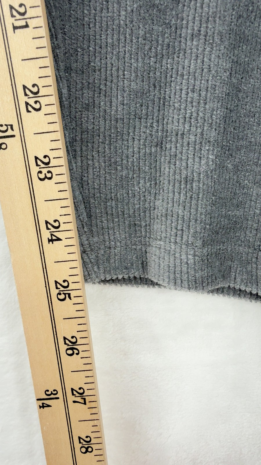 Lands End Sport Knit Straight Leg Corduroy Pants 2XL Womens Gray Stretch Ribbed