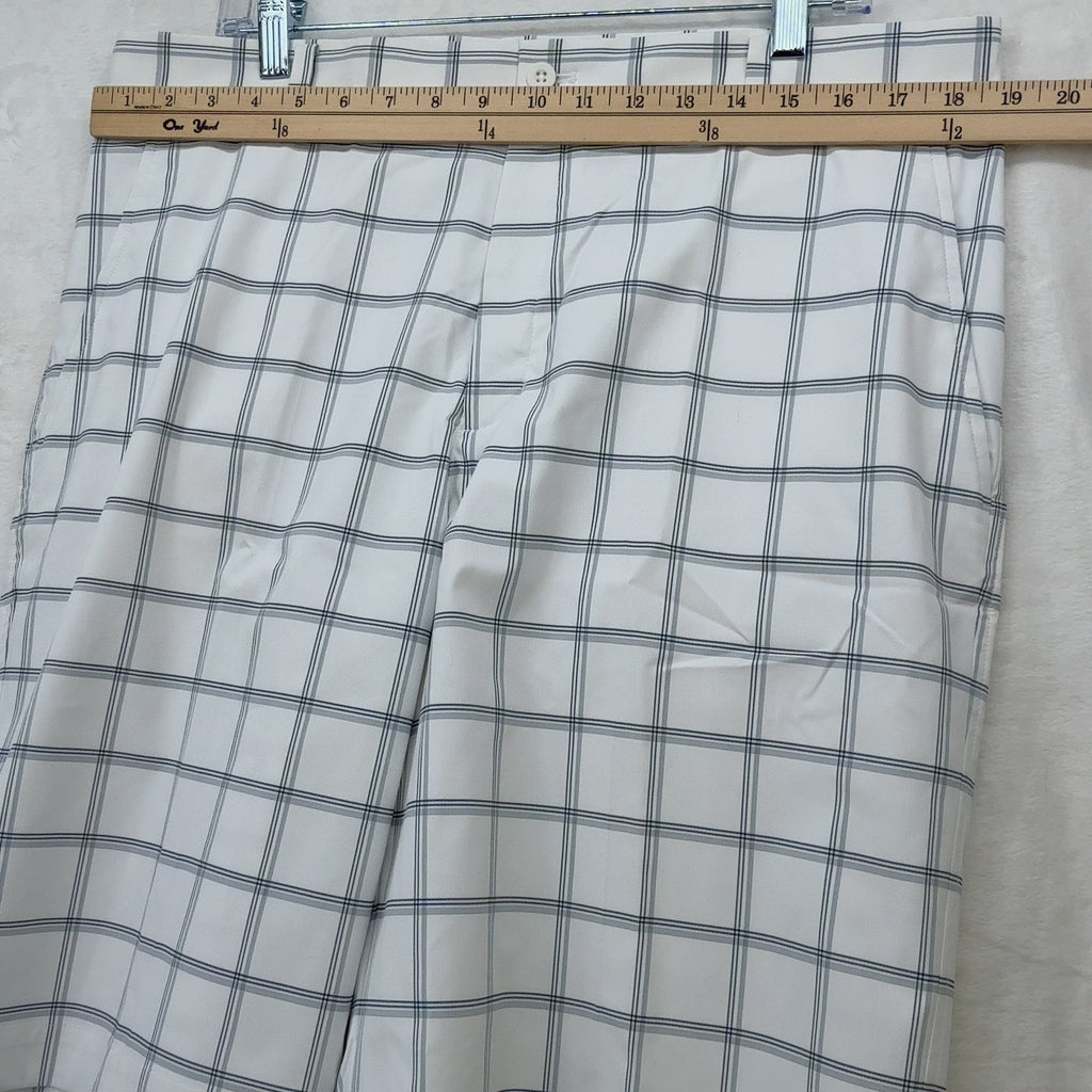 Nike Golf Shorts 36 Mens White Gray Plaid Performance Stretch 11”