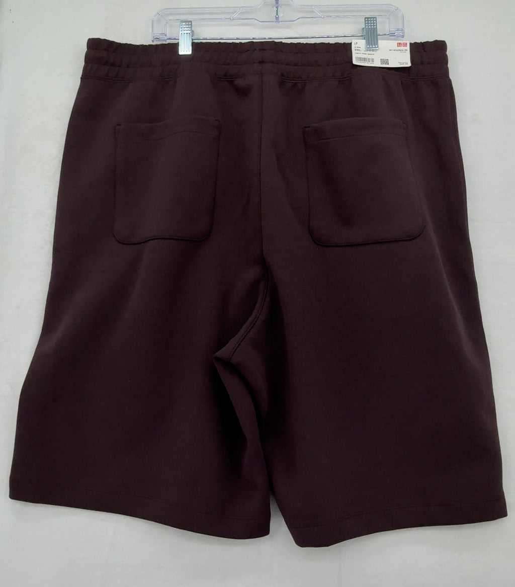 Uniqlo C Sweat Wide Shorts 3XL Mens Wine 10”  Elastic Waist Drawstring New NWT