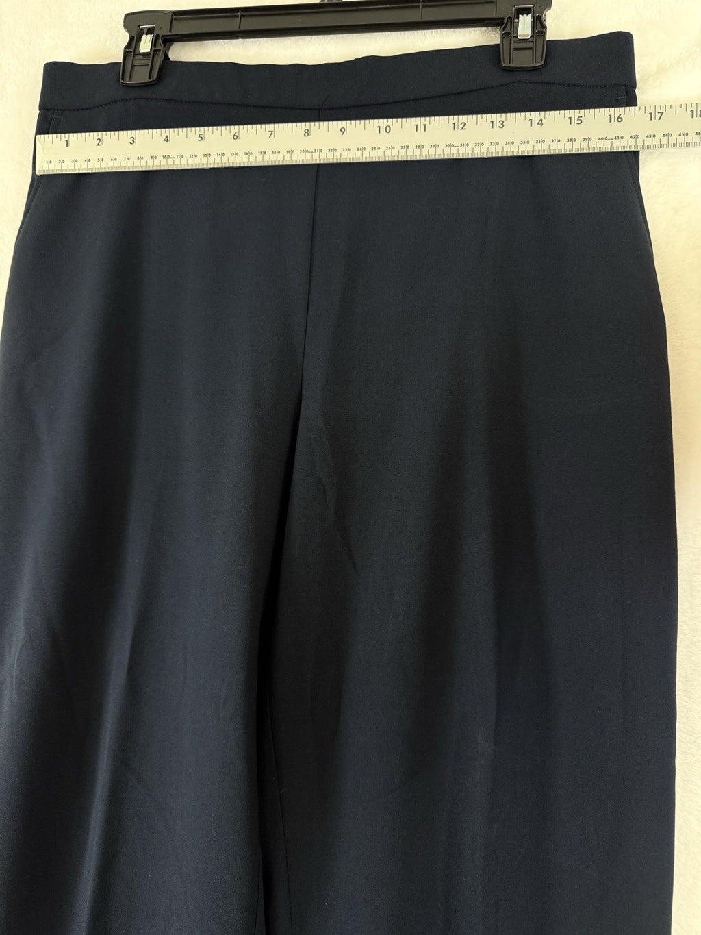 Briggs Pants 16S 16 Short Navy Blue Flat Front Back Elastic Womens Straight Leg