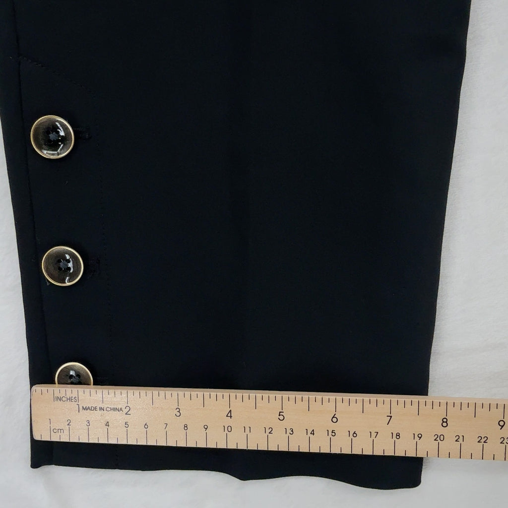 Ann Taylor Ankle Pants 14 Curvy Womens Black Button Hem New NWT
