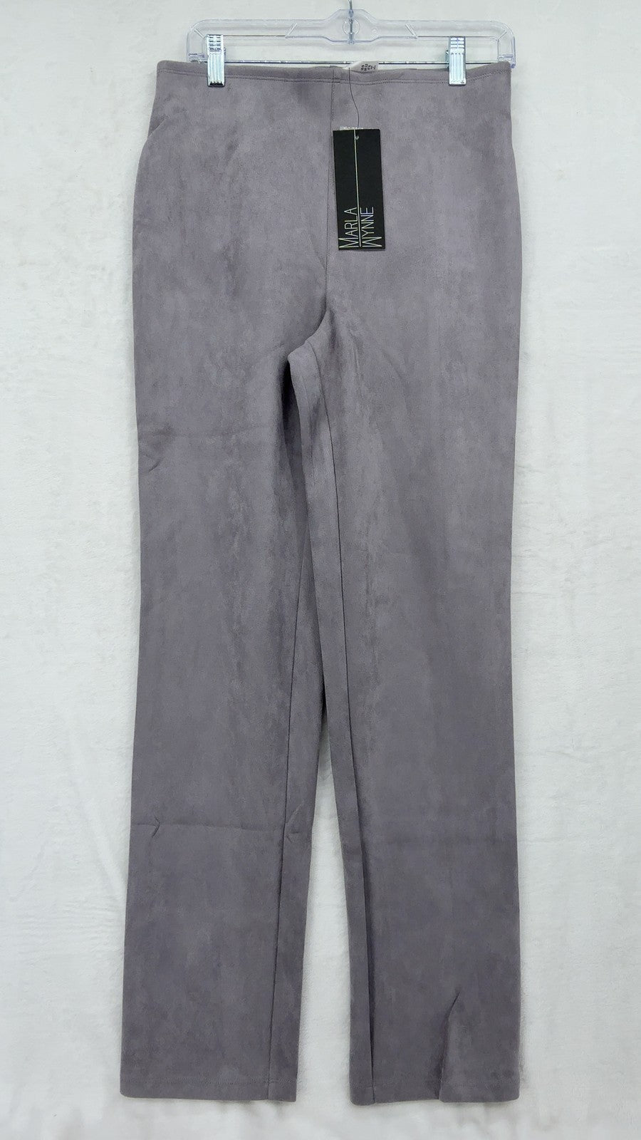 Marla Wynne Pull On Pants 8 Womens Gray Faux Suede Ankle Stretch New NWT