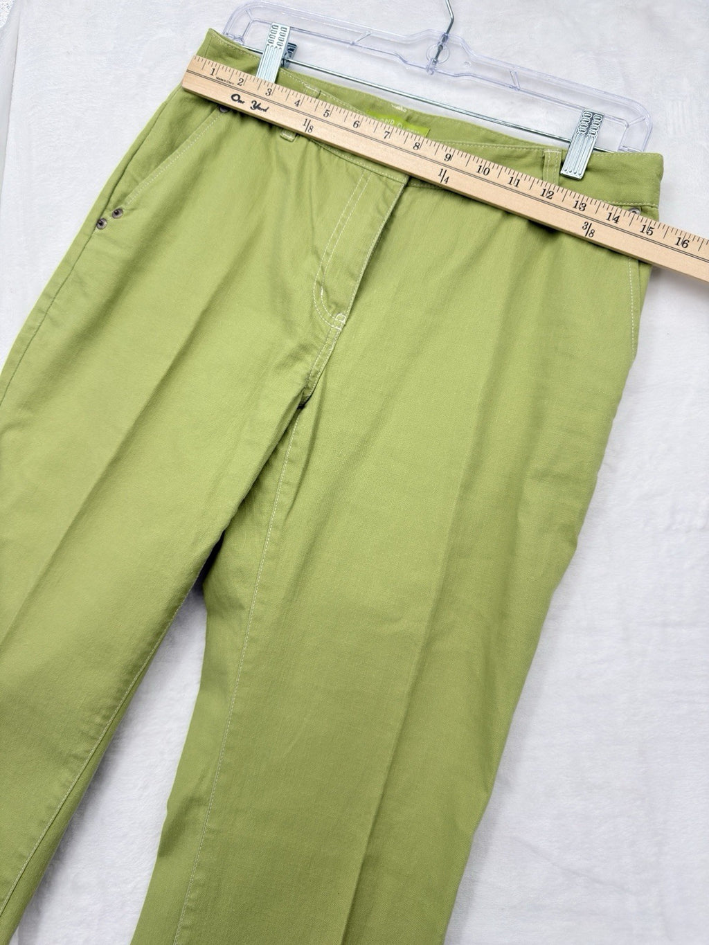 Sigrid Olsen Modernist Jeans 4 Womens Bright Green Straight Leg