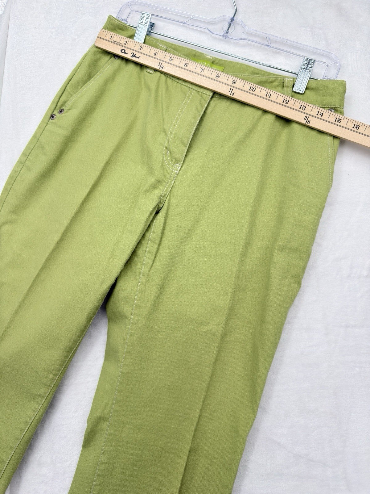 Sigrid Olsen Modernist Jeans 4 Womens Bright Green Straight Leg