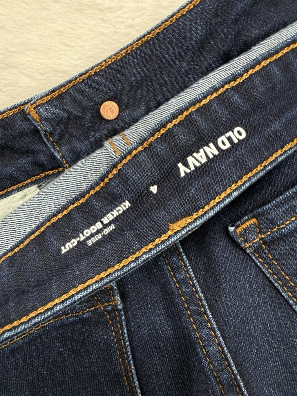 Old Navy Mid Rise Kicker Bootcut Jeans 4 Dark Blue Womens Denim Boot Cut