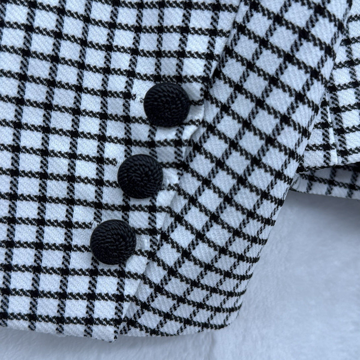 Rachel Zoe Blazer Large Womens Black White Check One Button Jacket Lined New NWT