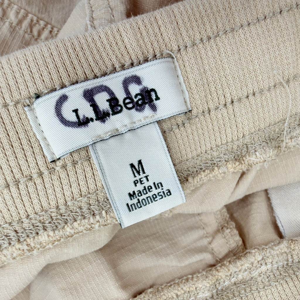 LL Bean Ripstop Capri Pants Medium Petite Womens Pull On Beige