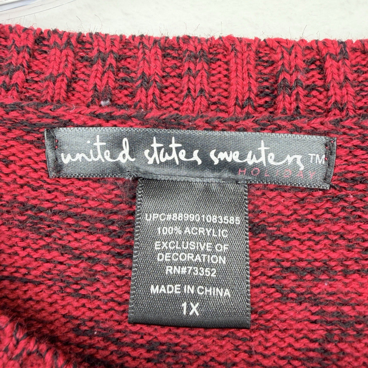 United States Sweaters 1X Ugly Christmas Penguin Red Long Sleeve Plus Size Women