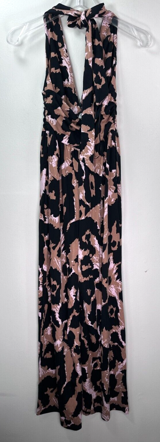 DVF Target XXS Halter Leopard Neutral Jumpsuit Diane von Furstenberg NWT