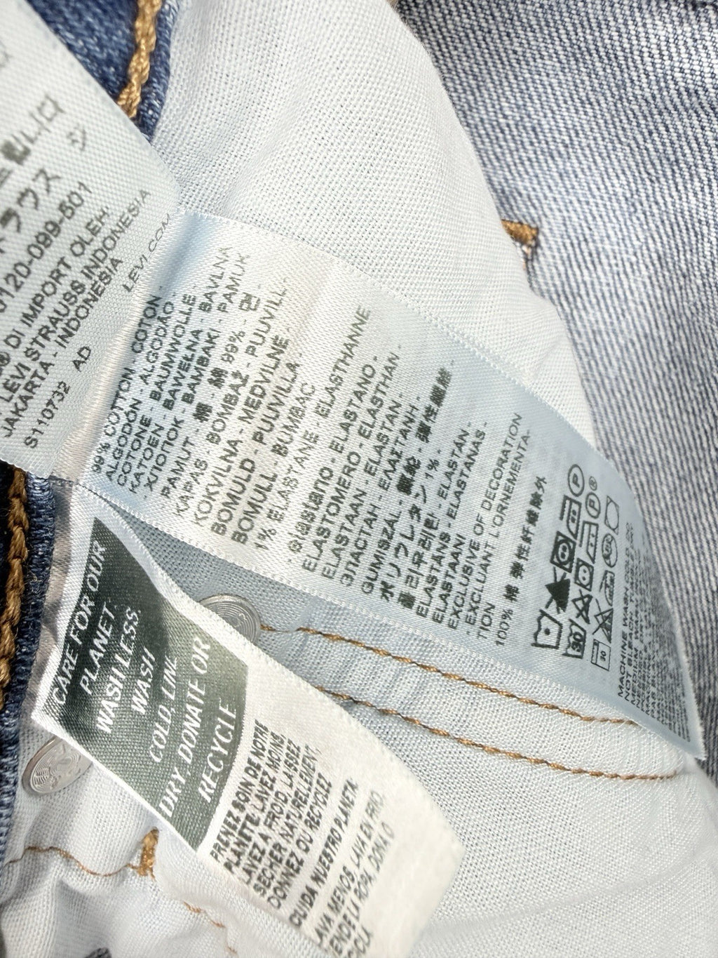 Levis 501 Womens Jeans 28 Cotton Stretch Button Fly Blue 28x30