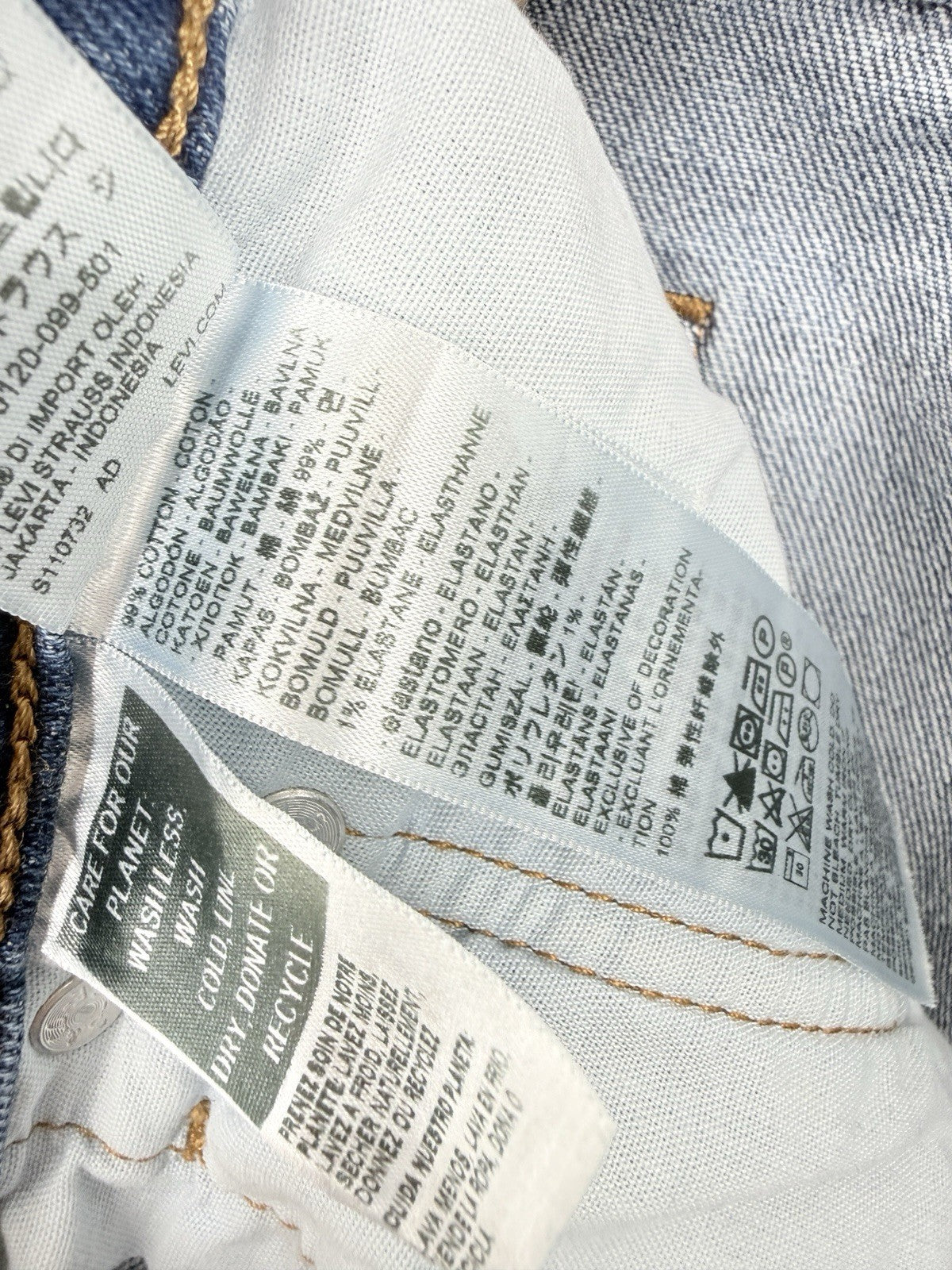 Levis 501 Womens Jeans 28 Cotton Stretch Button Fly Blue 28x30