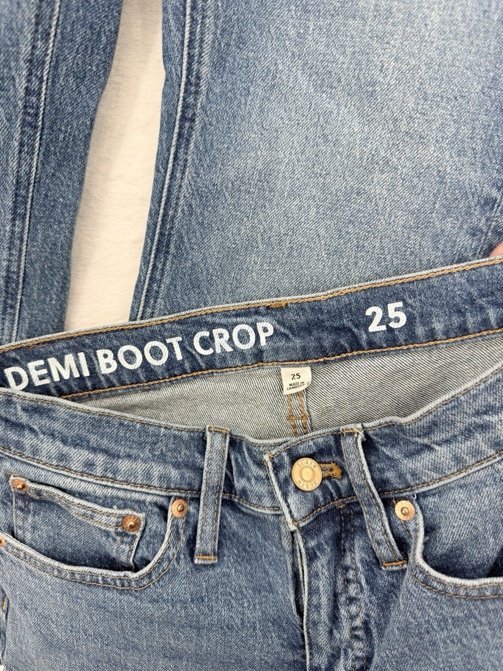 J Crew Demi Boot Crop Jeans 25 Womens Lot 2 Pairs Blue Mid Rise Denim