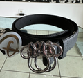 Minnie Mouse Belt Women’s Medium Black Pebbled Silver Buckle Walt Disney NEW