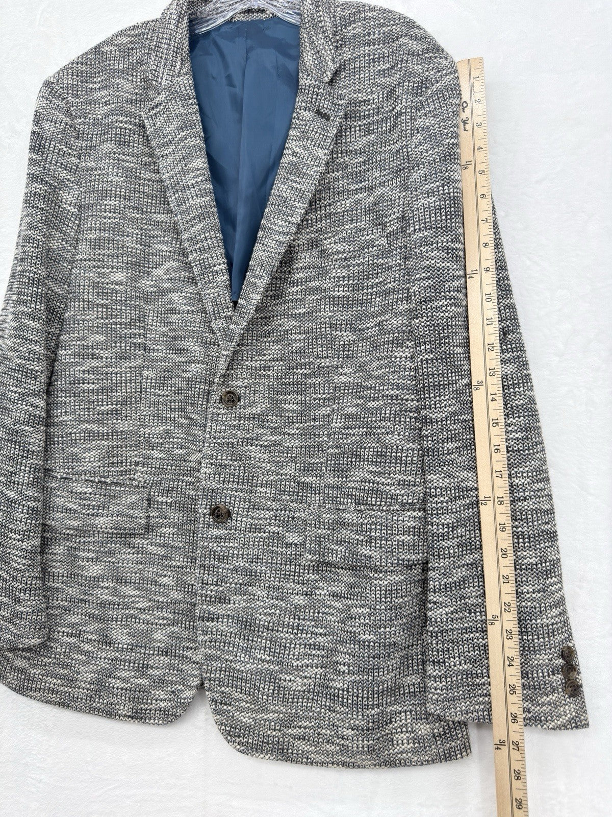 Tasso Elba XL Men's Classic Fit Knit Blazer Sport Coat Gray Blue Jacket