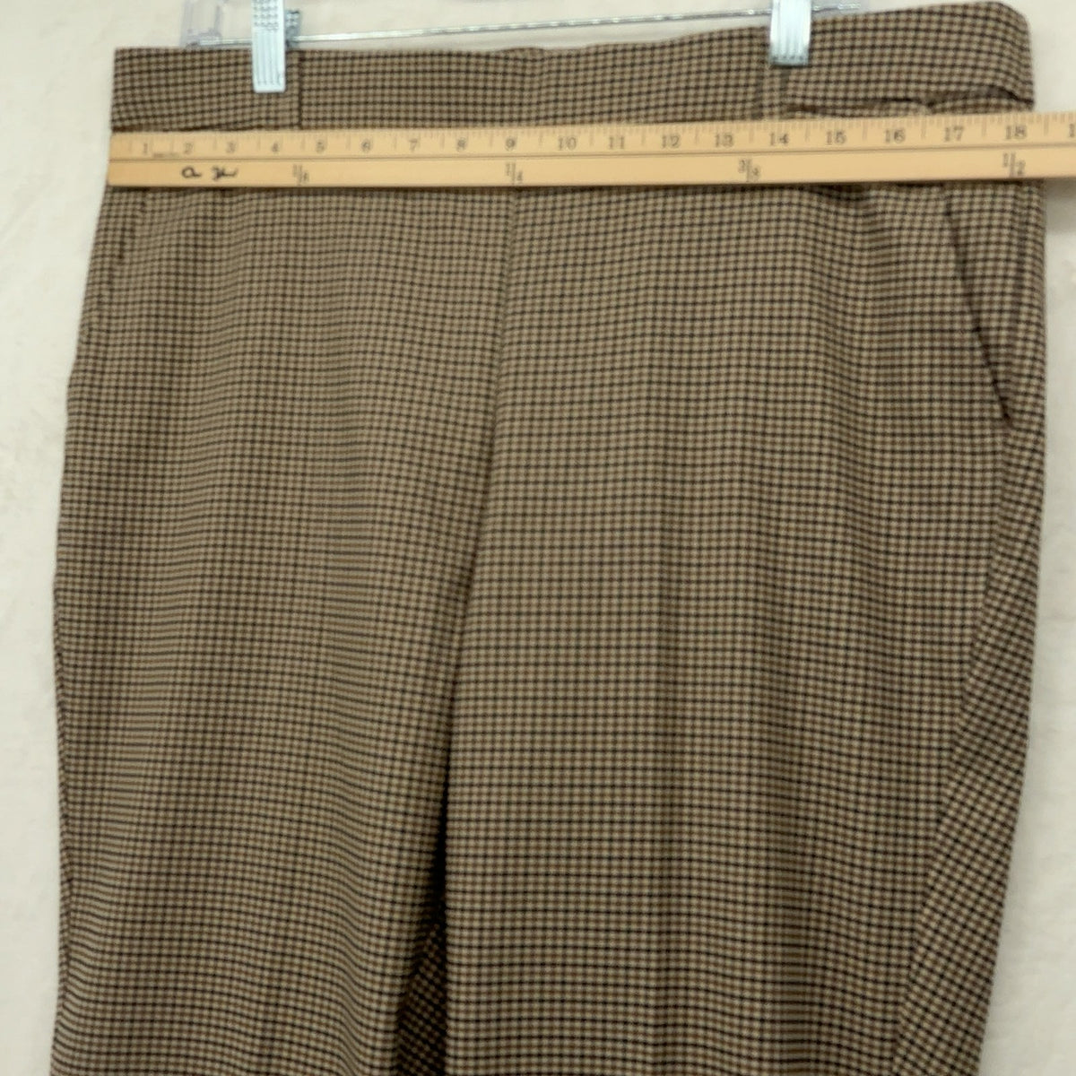 Rafaella Dress Pants 16 Womens Brown Plaid Pull On Stretch