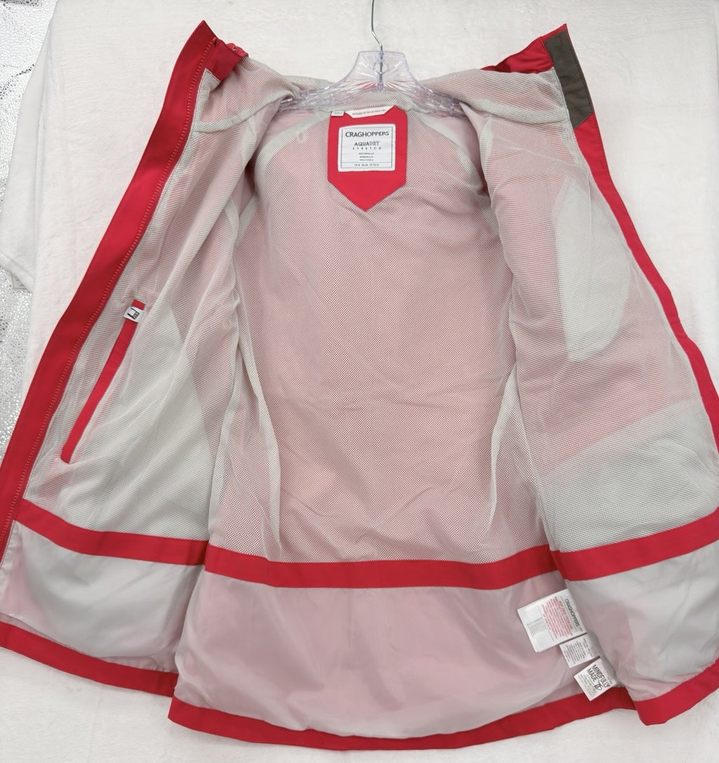 Craghoppers Rain Jacket Women XS Caldbeck Pink Hooded Coat Pockets New NWT