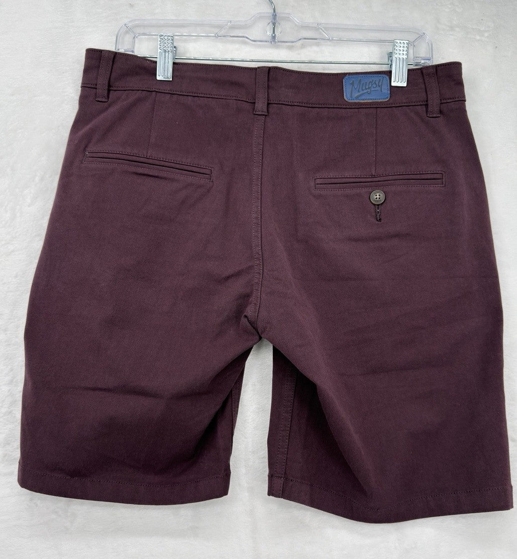 Mugsy Shorts 32 Ports 9” Maroon Chino Mens