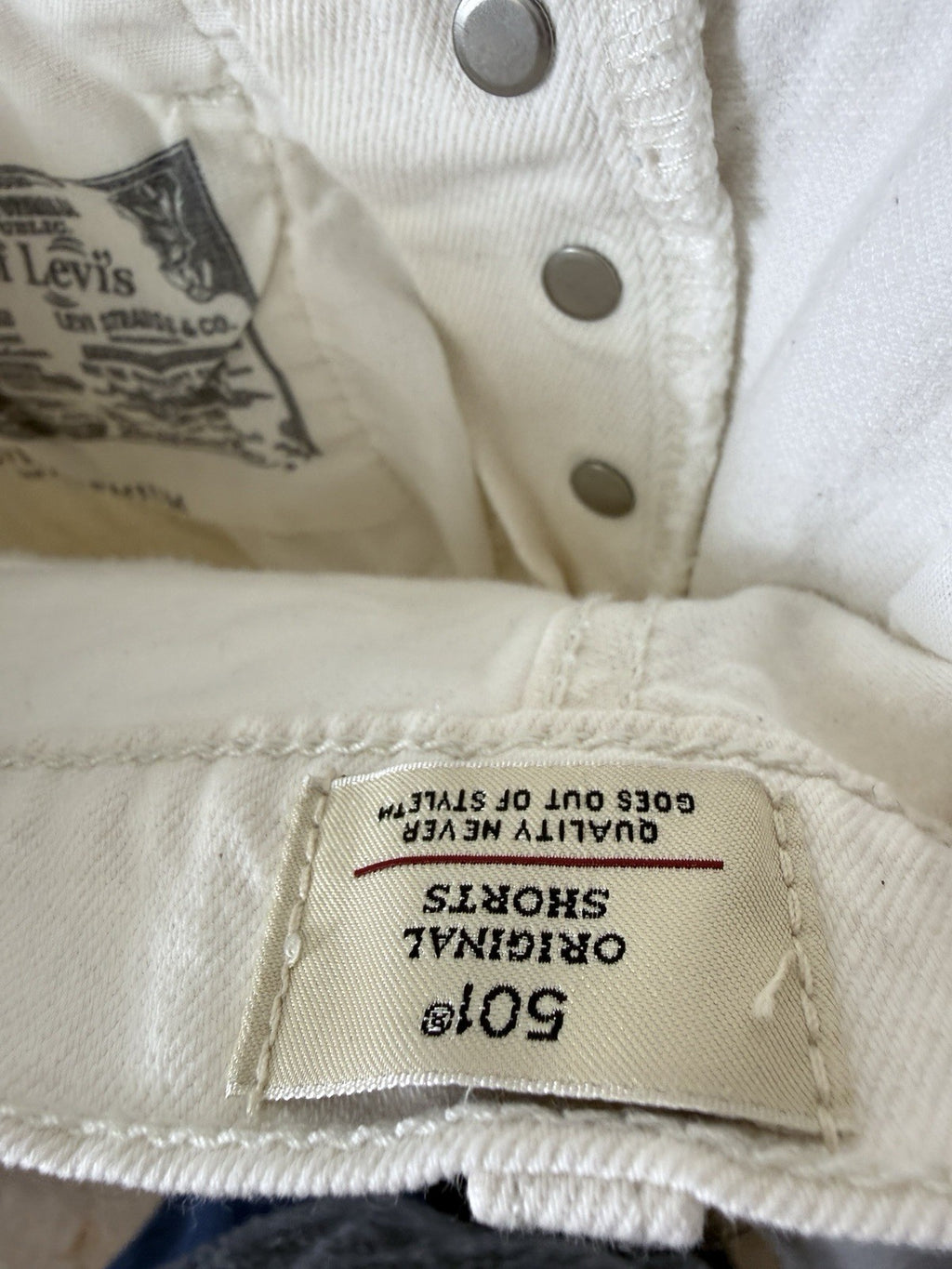 Levis 501 Shorts 26 Womens White Ivory Button Fly Original