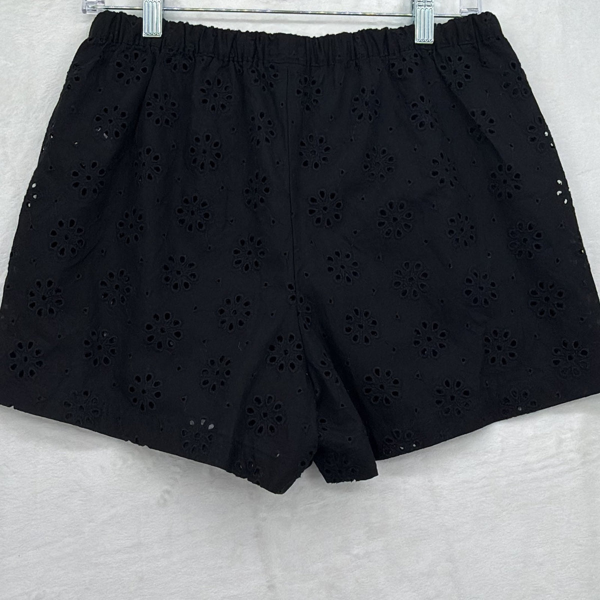 Gap Body XS Pajama Shorts Womens Black Eyelet Cotton Poplin PJ Sleep New NWT