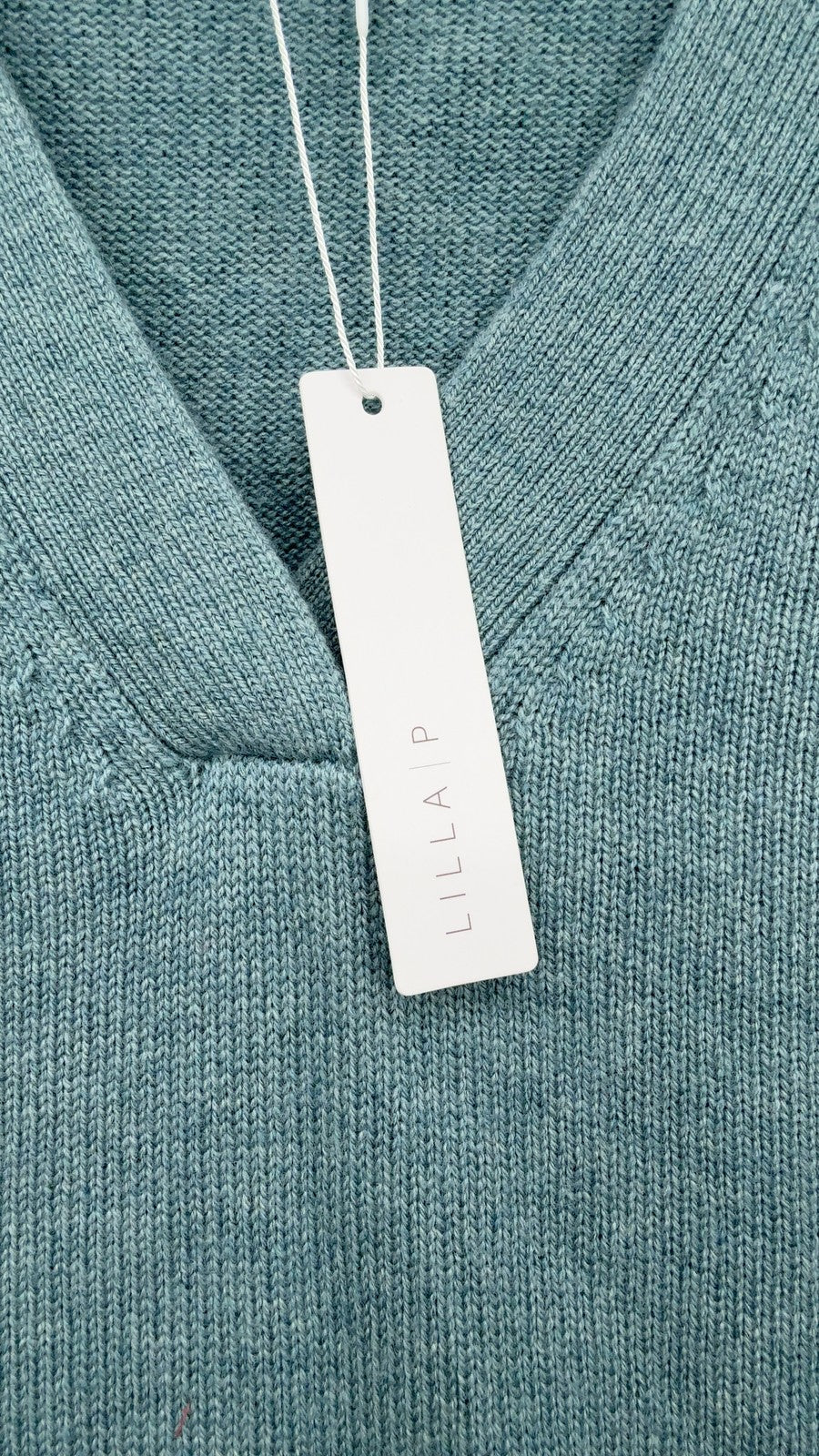 Lilla P Sweater Medium Womens Blue Cashmere Blend Merino Wool New NWT