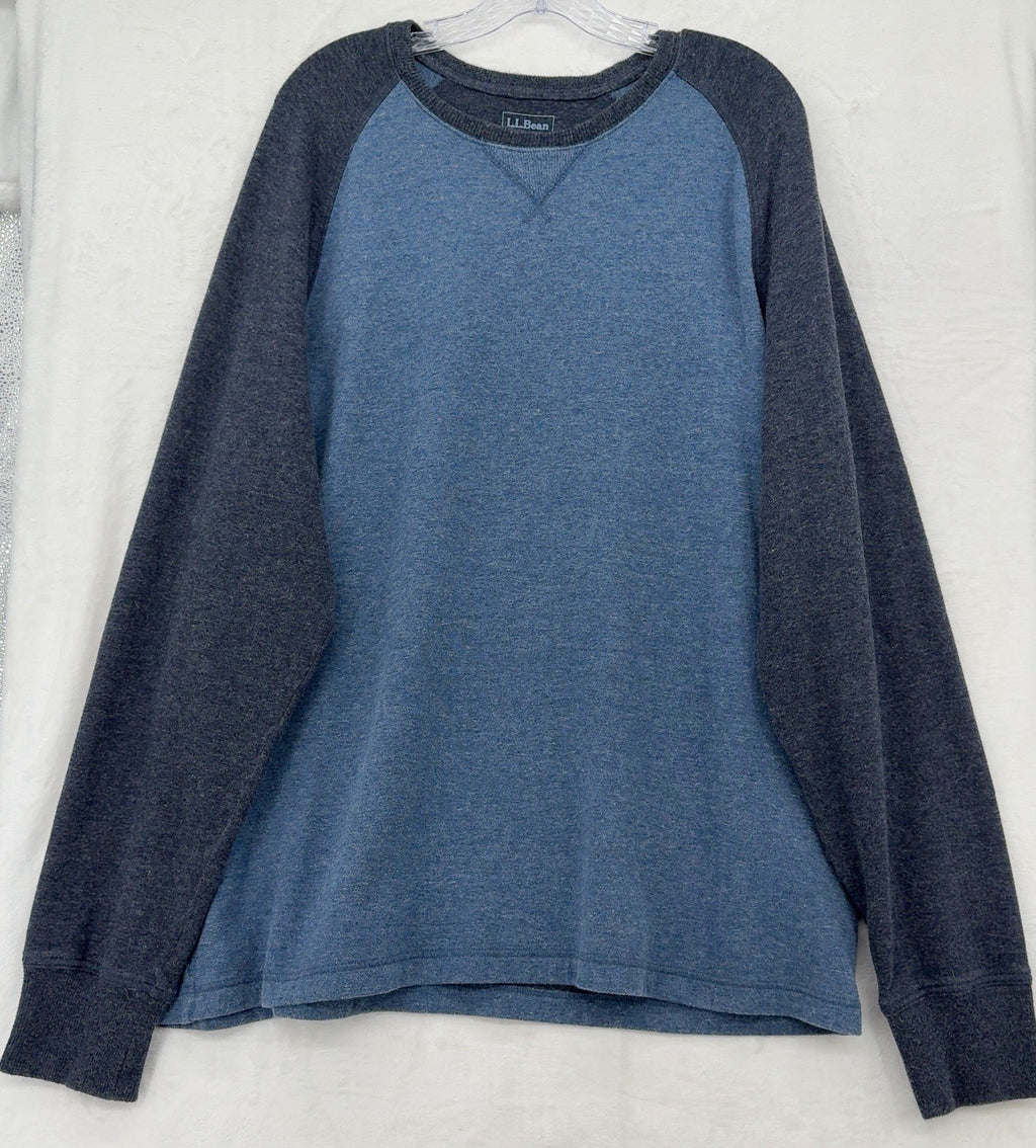 LL Bean Mens XL Tall Shirt Long Sleeve Crew Neck Raglan Cotton Heavyweight Tee