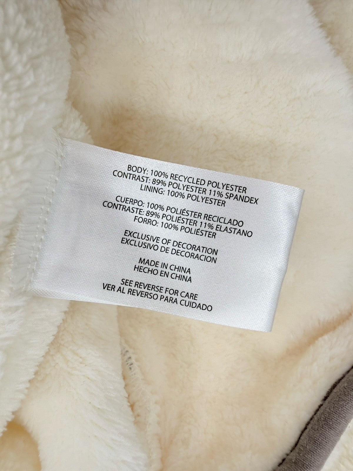 Eddie Bauer Women's Large Sherpa Fleece Pullover Ivory Cream Top Sweatshirt