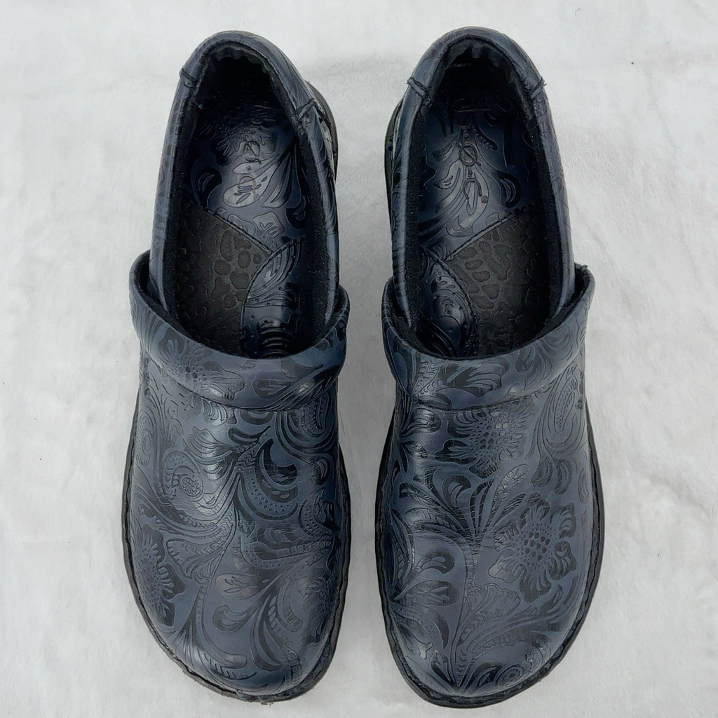 BOC Clogs Size 8 Womens Blue Floral Slip On Shoes B.O.C. 8M