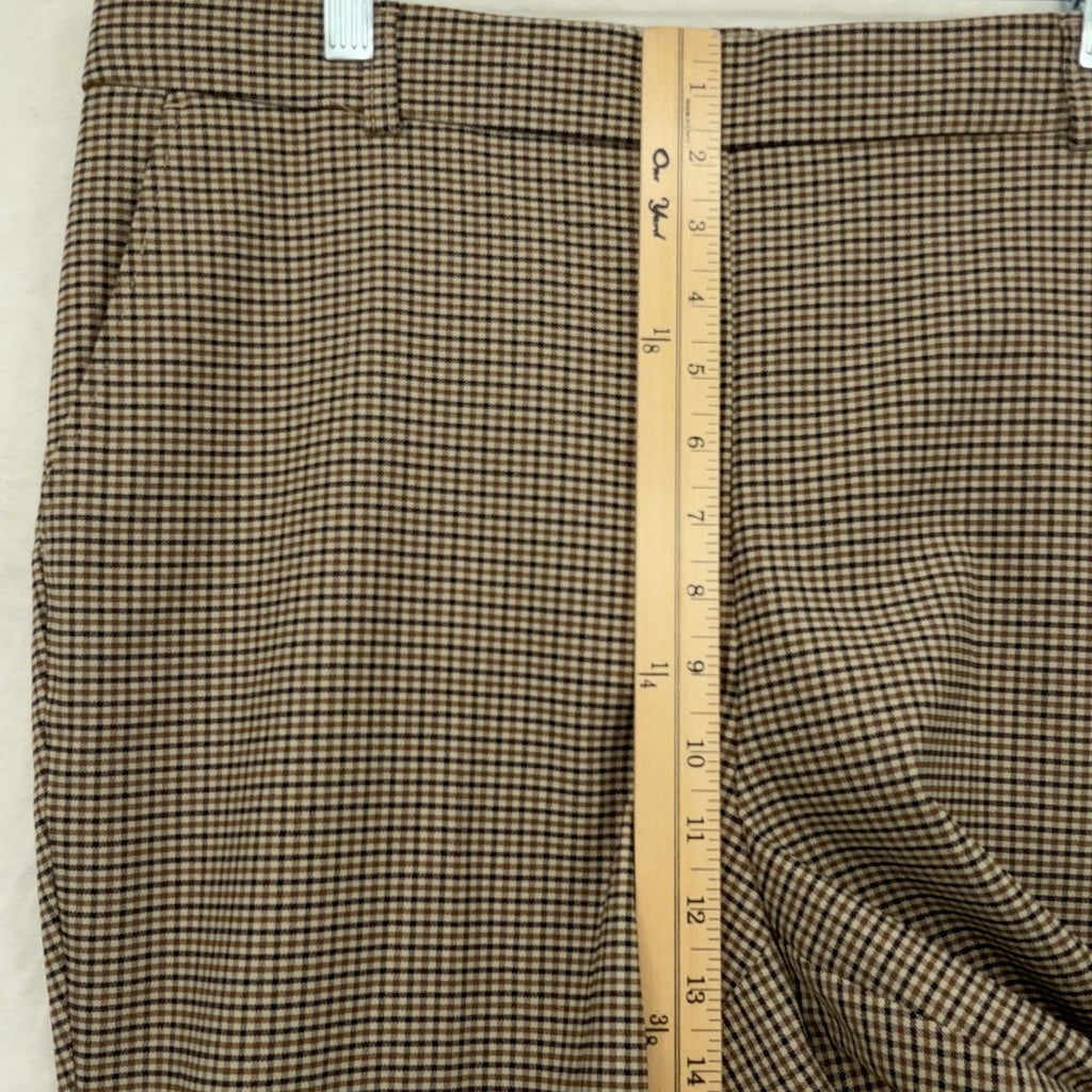 Rafaella Dress Pants 16 Womens Brown Plaid Pull On Stretch