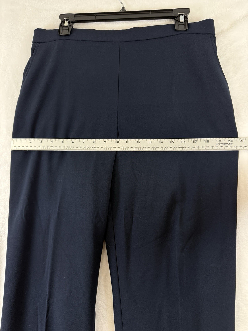 Briggs Pants 16S 16 Short Navy Blue Flat Front Back Elastic Womens Straight Leg