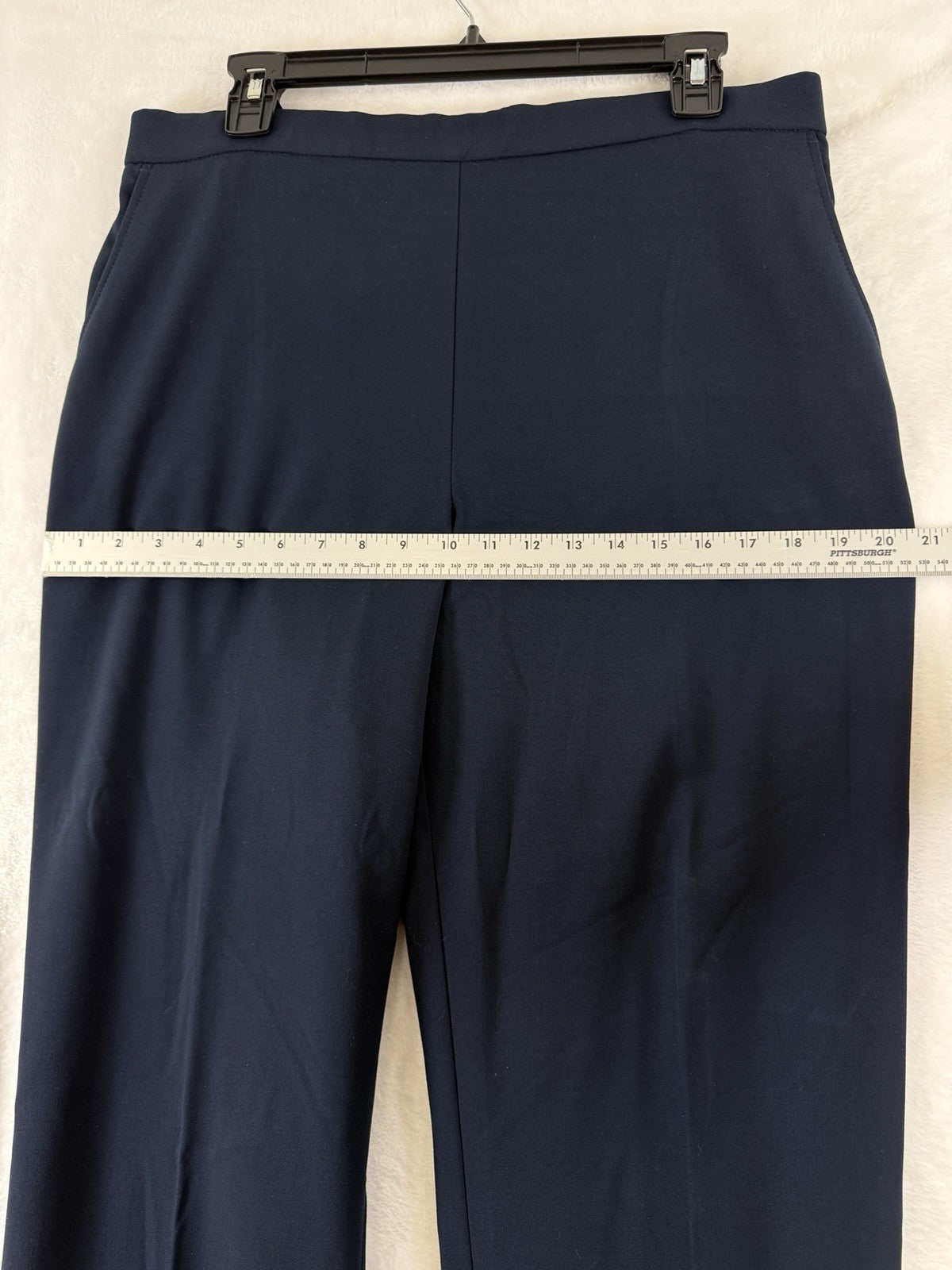 Briggs Pants 16S 16 Short Navy Blue Flat Front Back Elastic Womens Straight Leg
