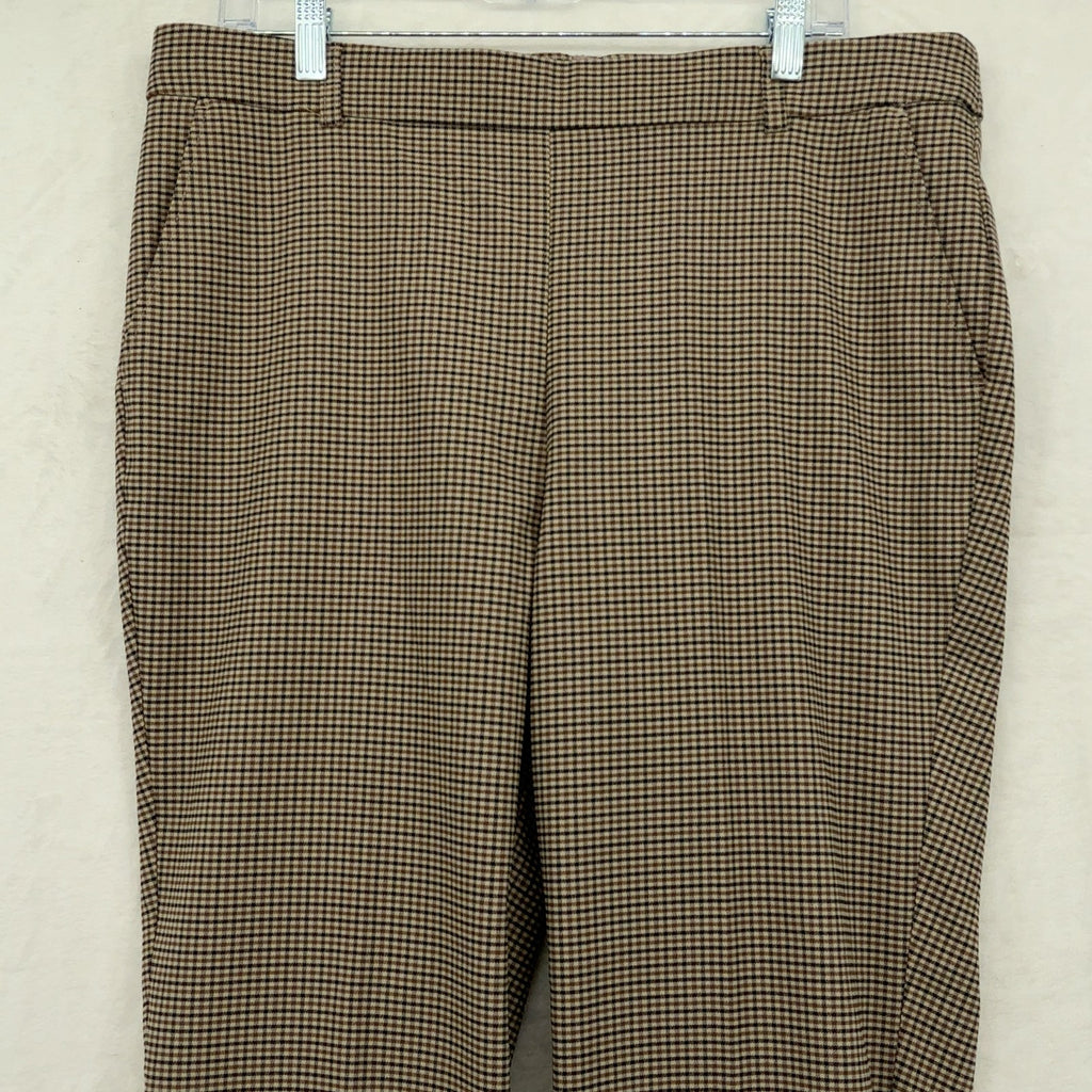 Rafaella Dress Pants 16 Womens Brown Plaid Pull On Stretch