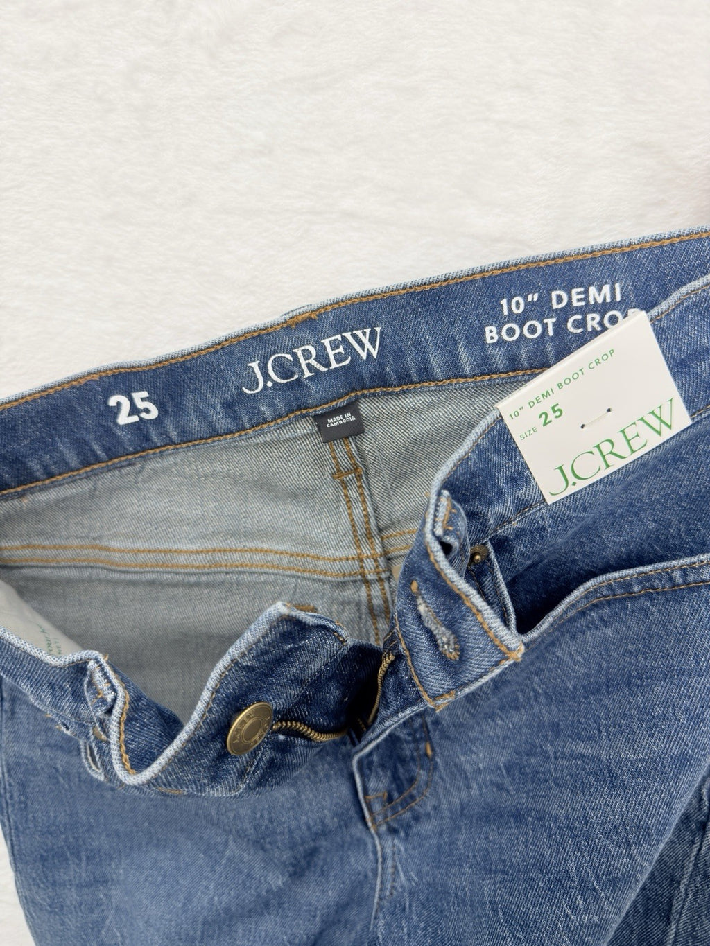 J Crew 10” Demi Boot Crop Jeans 25 Womens Blue Denim New NWT