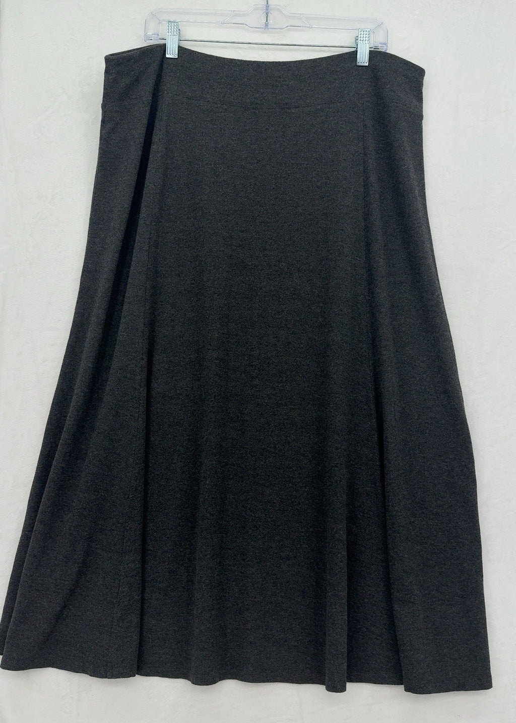 J Jill XL Midi Skirt A Line Knit Charcoal Gray Pull On Stretch Womens