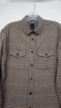 H&M Flannel Shirt Small Mens Brown Plaid Long Sleeve Button Up
