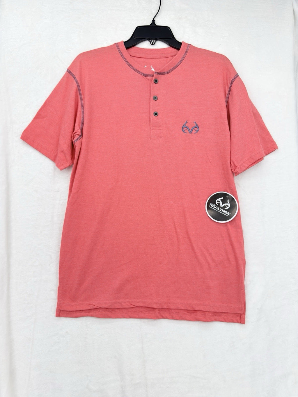 Realtree Short Sleeve Henley Shirt Small Mens New NWT *FlawRead