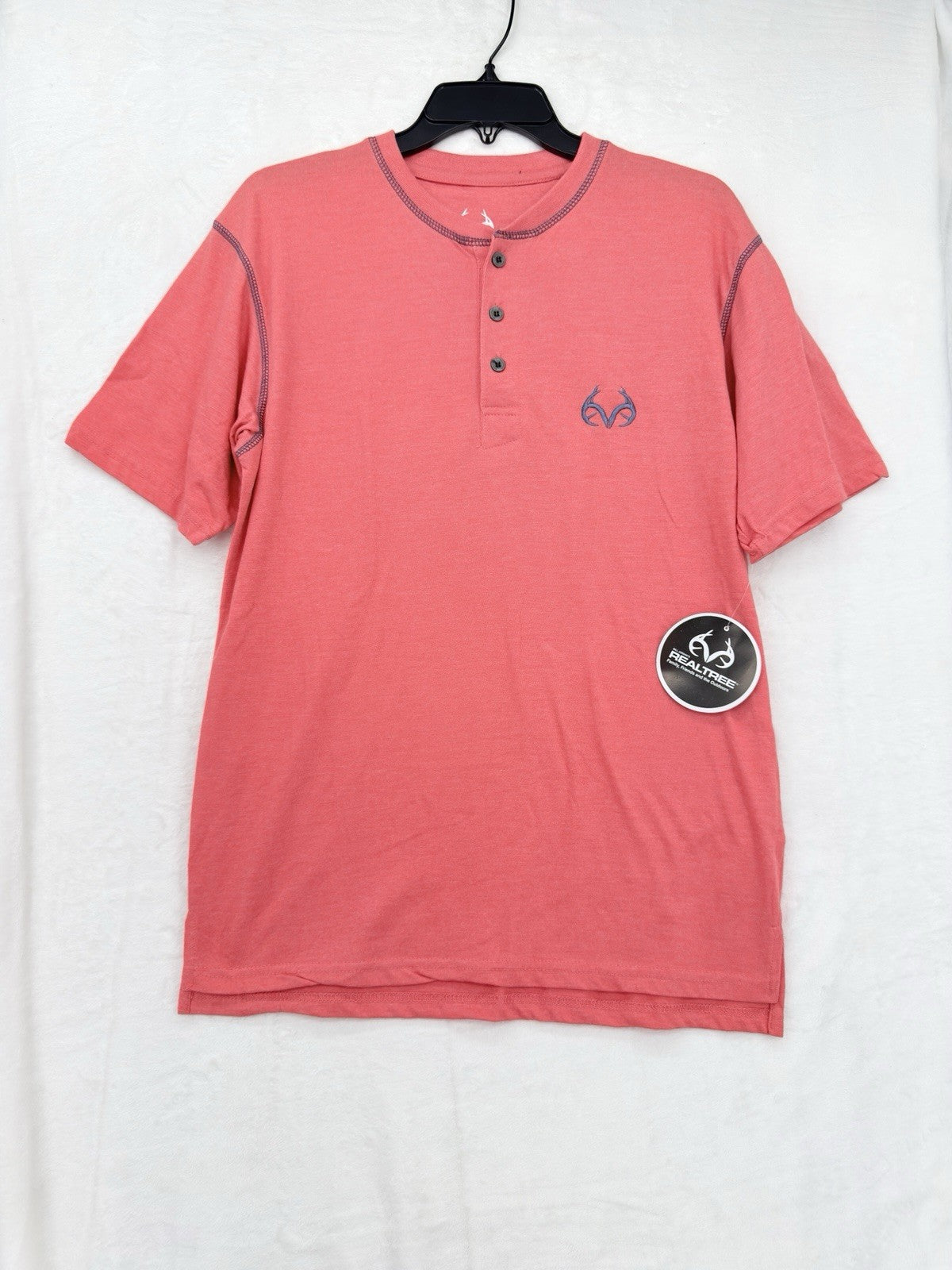Realtree Short Sleeve Henley Shirt Small Mens New NWT *FlawRead