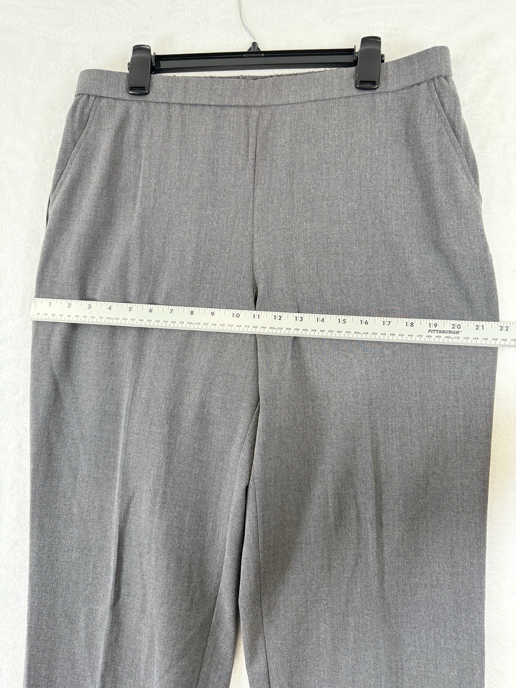 Briggs Pants 16S 16 Short Gray Flat Front Back Elastic Womens 16 Straight Leg