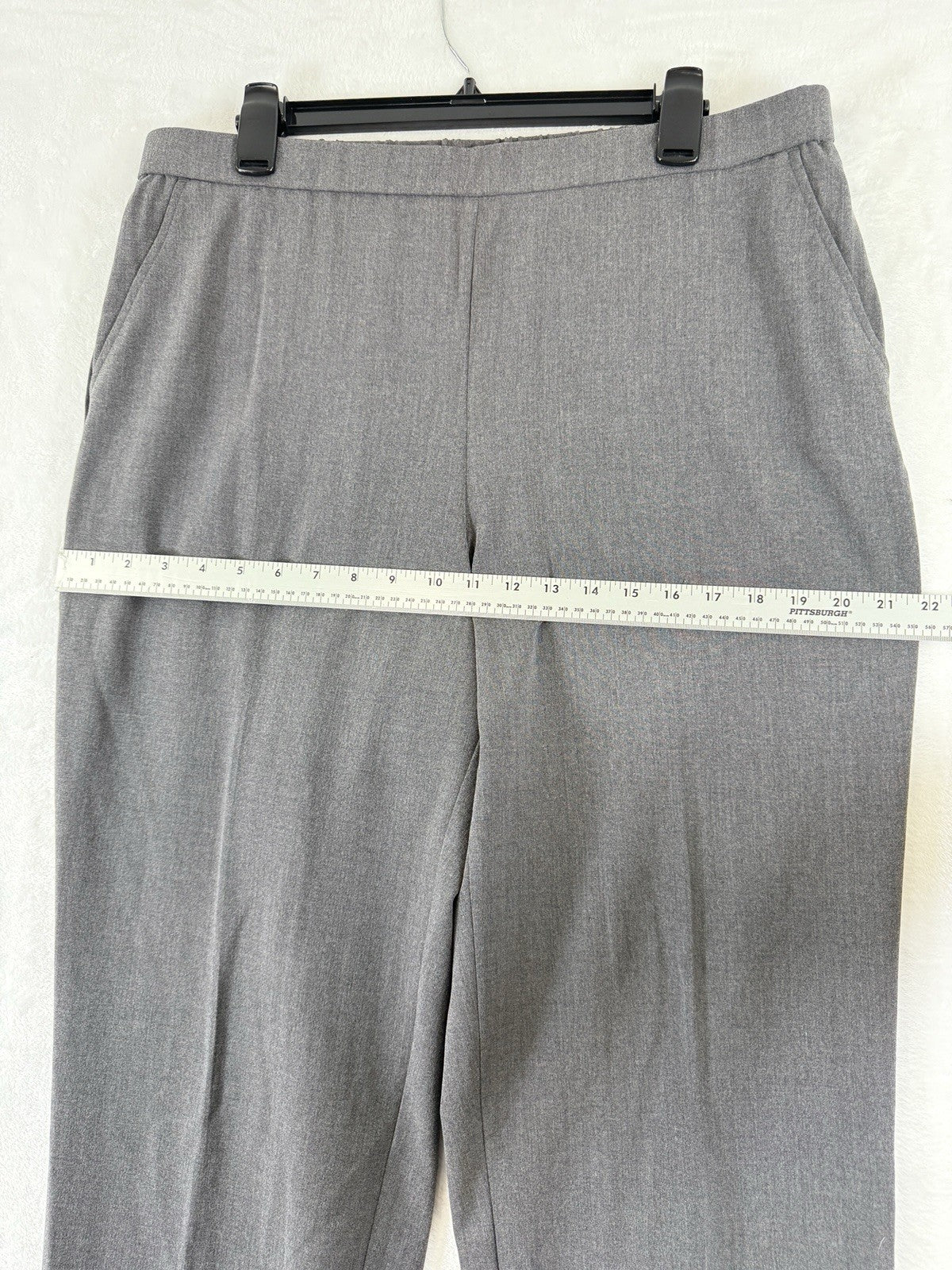 Briggs Pants 16S 16 Short Gray Flat Front Back Elastic Womens 16 Straight Leg