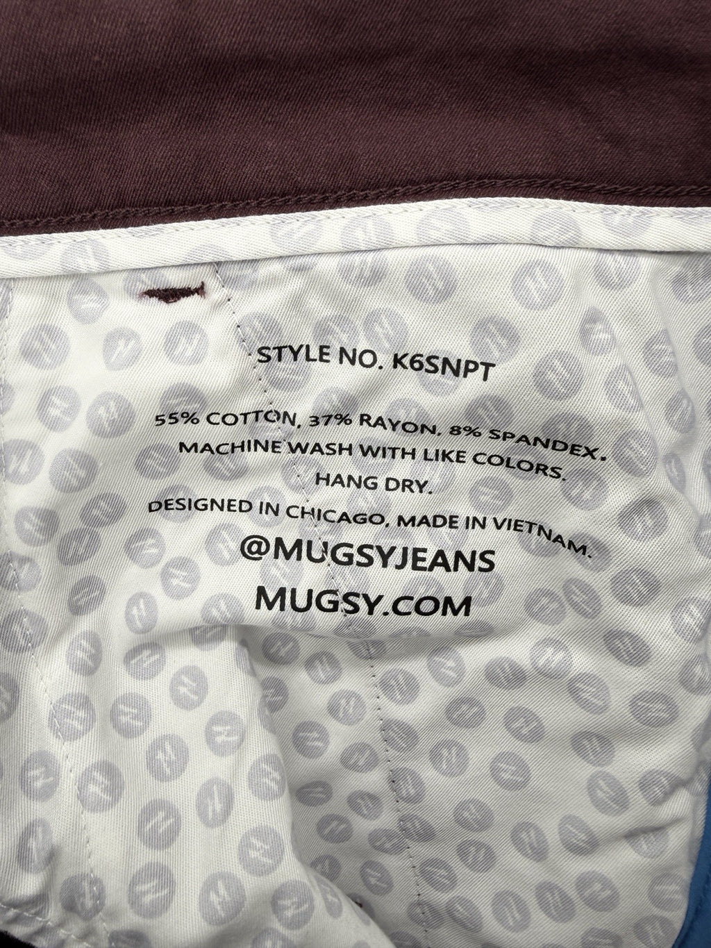 Mugsy Shorts 34 Ports 9” Maroon Chino Mens
