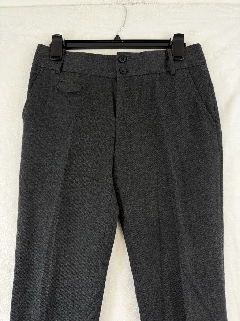 Banana Republic Pants 2 Womens Gray 100% Cotton Flannel Zip Hem