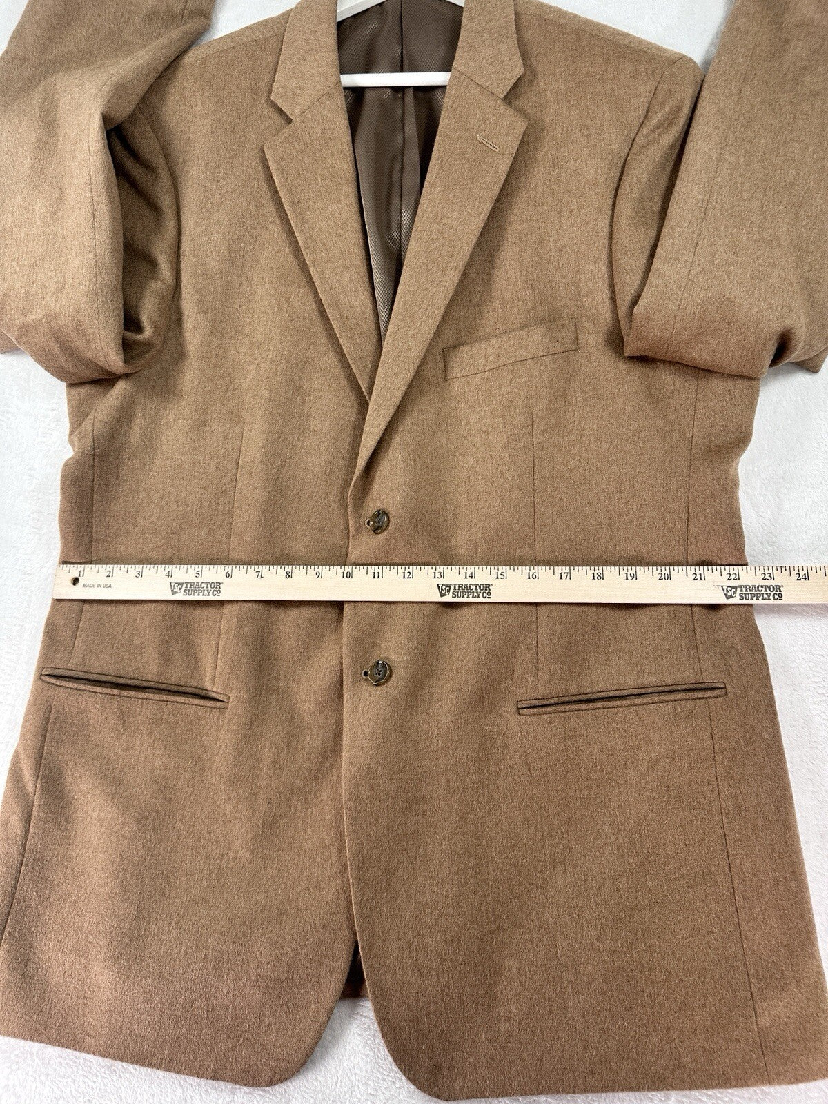 Adolfo 100% Camel Hair Blazer 46L Long Mens Suit Jacket Single Breasted 2 Button