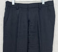 Uniqlo 100% Linen Pants Womens 2 Cropped Navy Blue Tapered Mid Rise Minimalist
