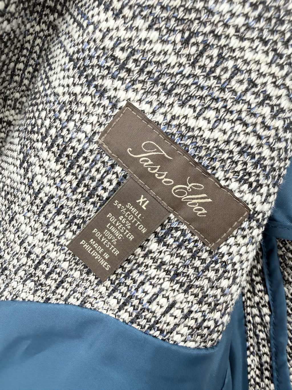 Tasso Elba XL Men's Classic Fit Knit Blazer Sport Coat Gray Blue Jacket