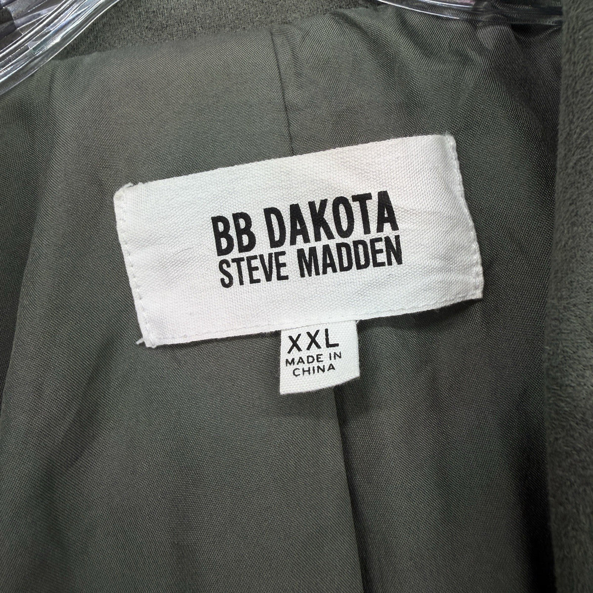 BB Dakota Steve Madden Moto Jacket XXL Faux Suede Olive Green Womens