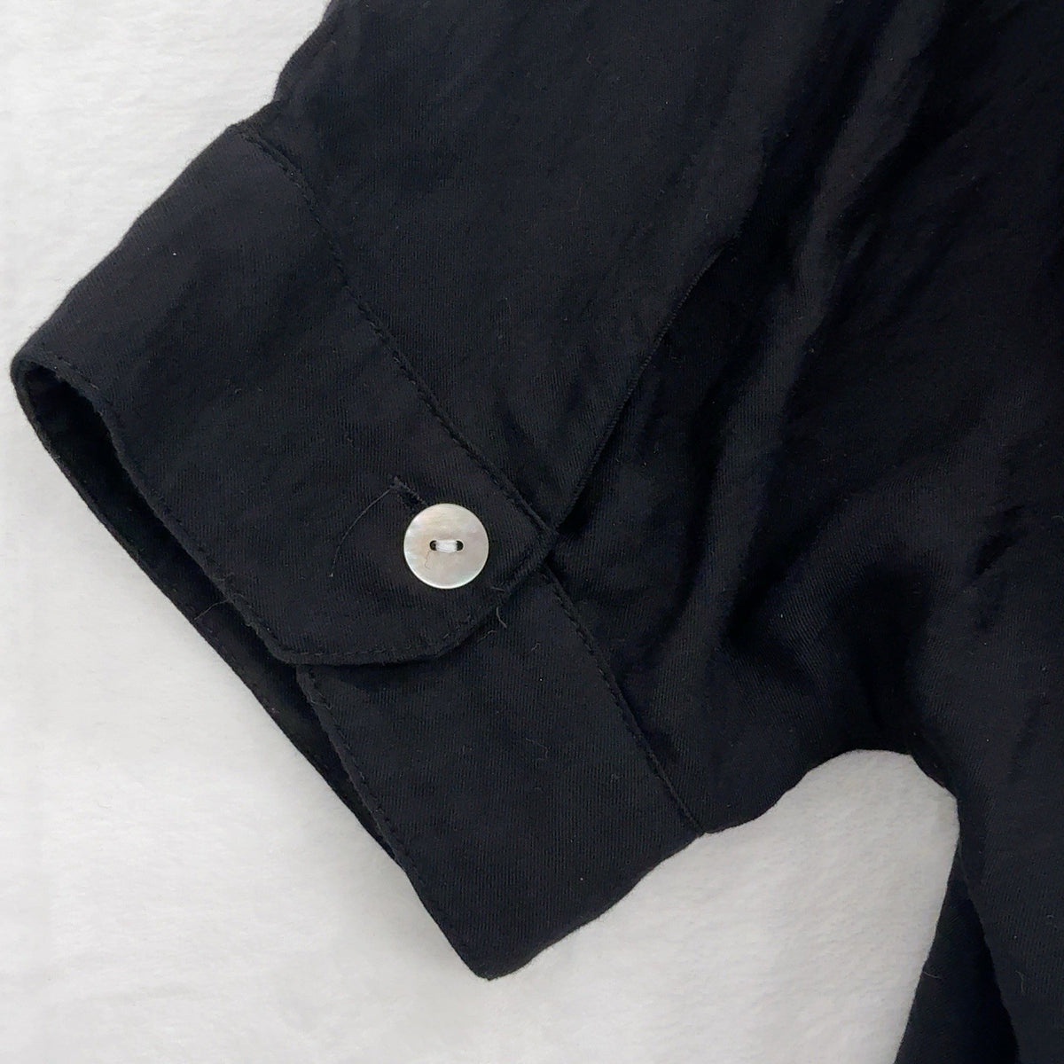 Marla Wynne 1X Top Black Dolman Lagenlook  Art To Wear Button Down Shirt Womens