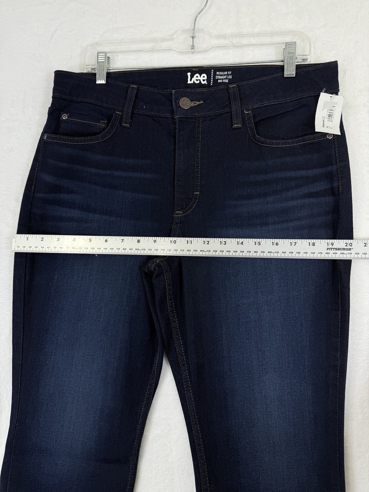 New Lee Jeans 14 Petite Straight Leg Mid Rise Dark Blue Deep Rinse Women 14p