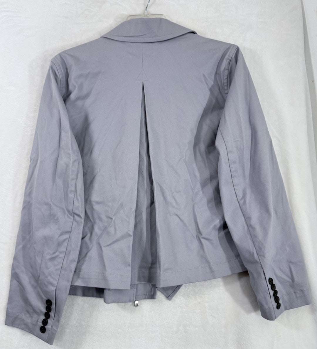 Banana Republic Jacket XL Womens Gray Ruffle Full Zip Cotton Blend