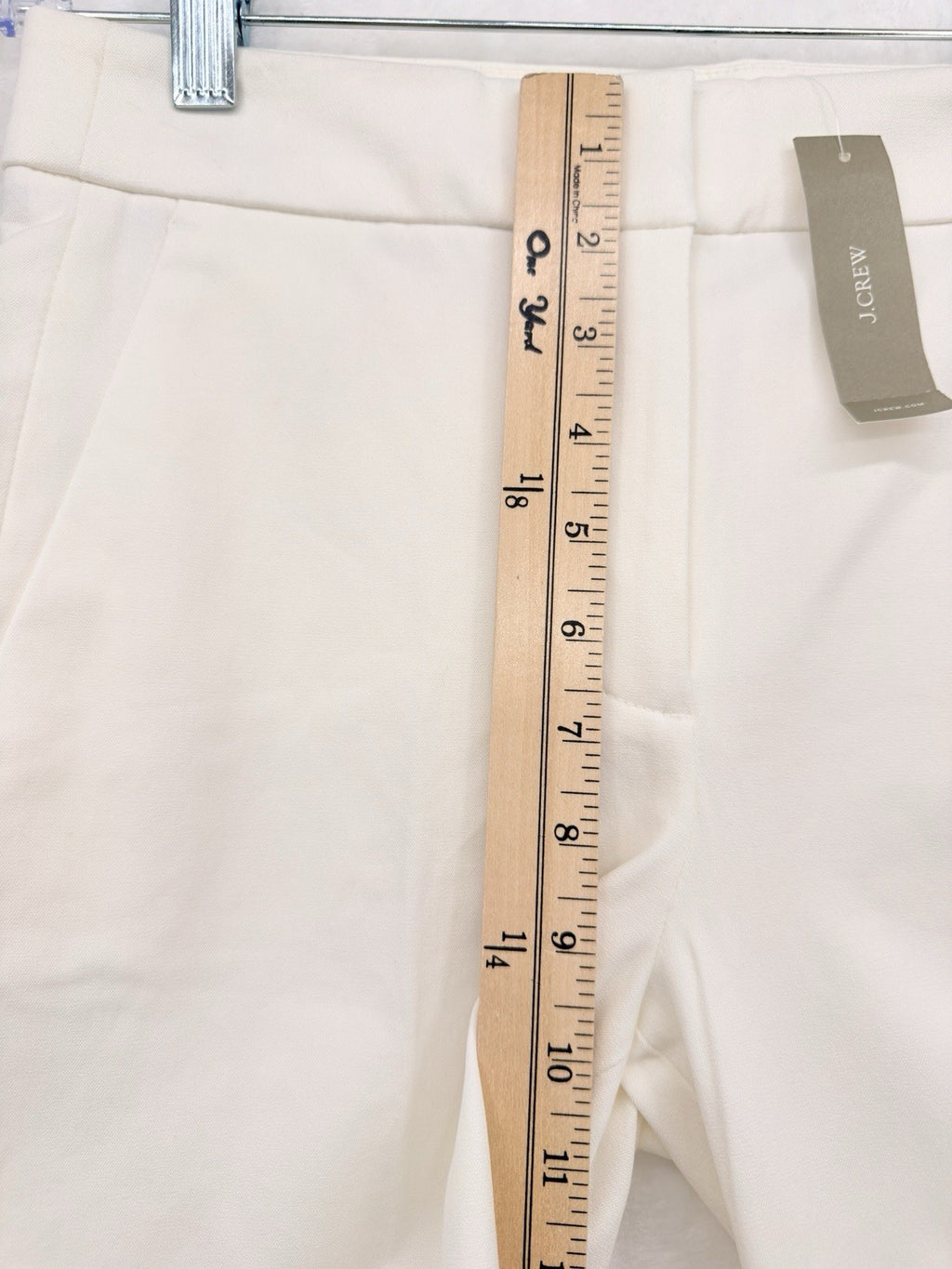 J Crew Hayden Kickout Crop Pants 0 Womens Bi-Stretch Cotton Ivory New NWT